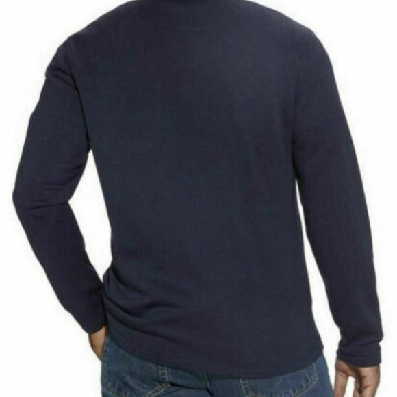 Men's IZOD Classic-Fit Sweater Fleece Quarter-Zip Pullover Blue - Picture 2 of 3